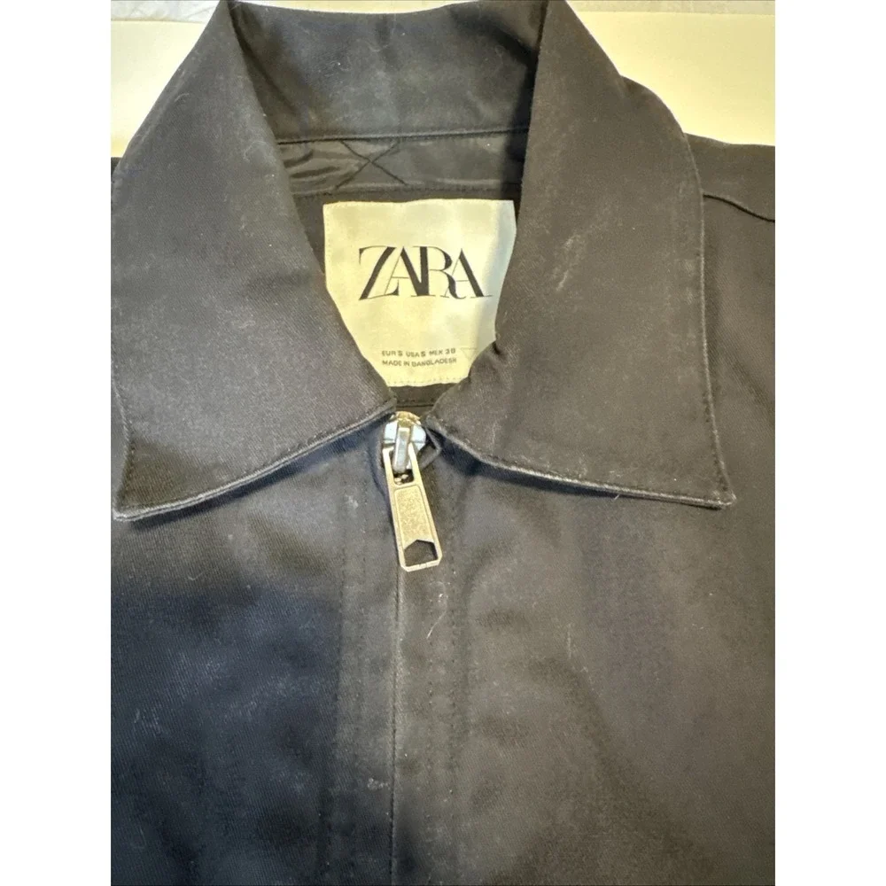Zara Dnwr Denim Jacket Men's Size Small Black - Picture 5 of 10